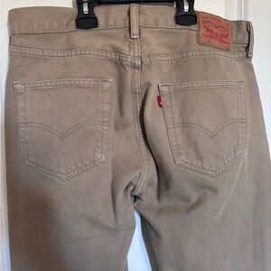 Levi's Men's 501 Tan/Khaki Jeans 33W 30L button fly